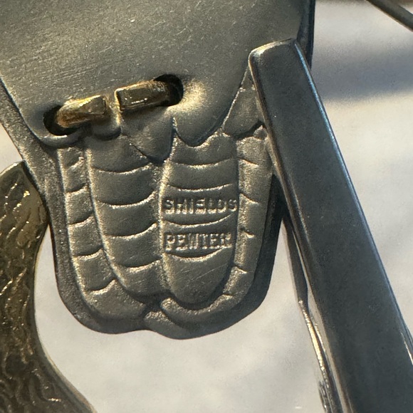 M. Shields Silversmith Owl Brooch – Shields Pewter – Artisan Wildlife Pin - Picture 4 of 5